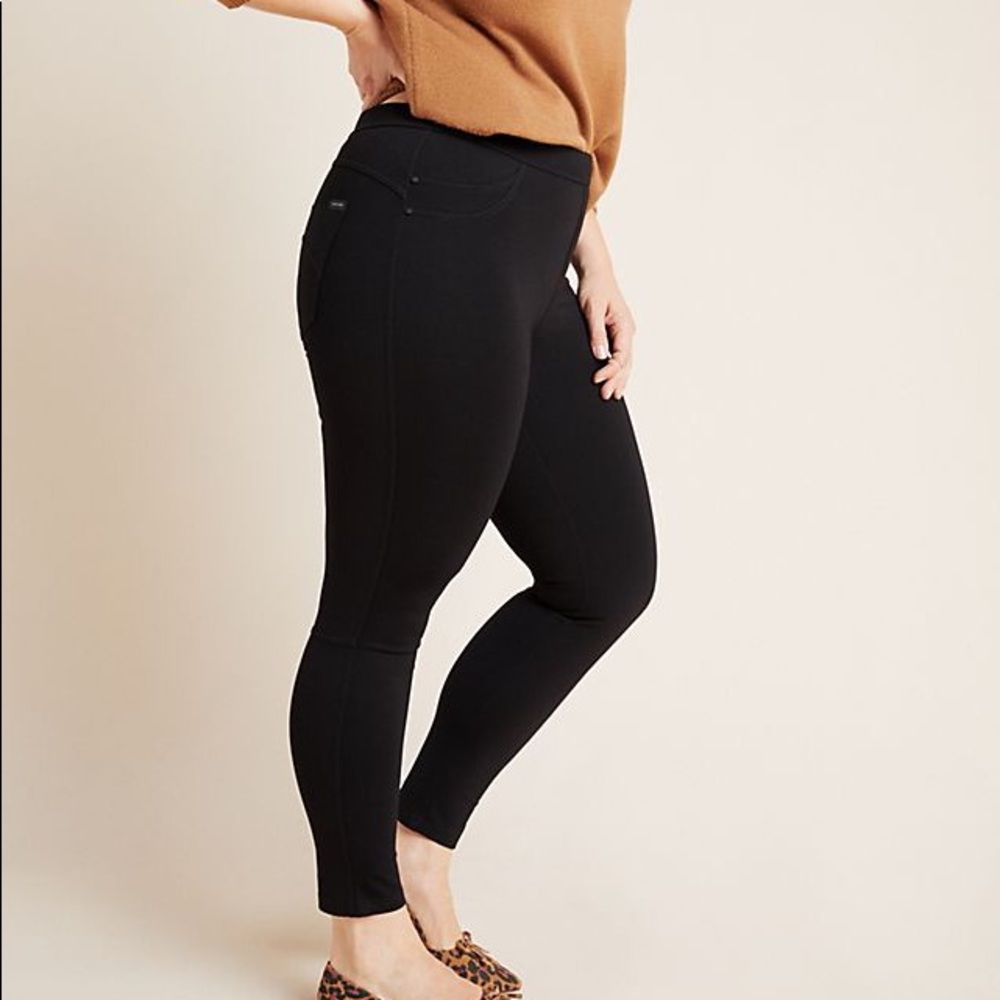 Pull on, full length, functional back pocket.
